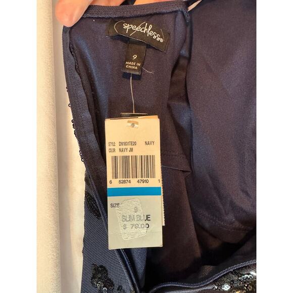 Speechless Navy Floral Wrap Mini Dress Size 9 NEW w/ Tags - Picture 6 of 8